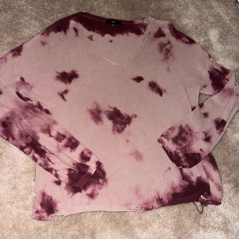Pink tie dye sweater